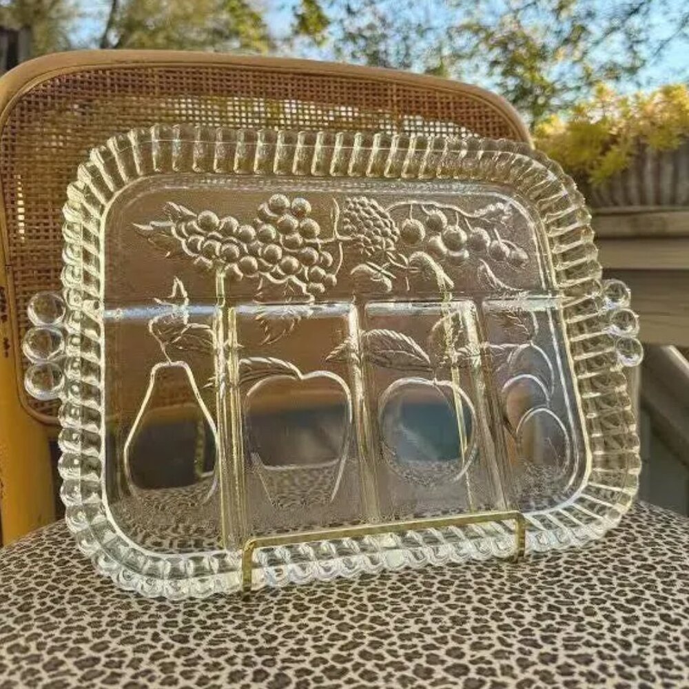 Indiana Glass Divided Platter | 5 Section Tray